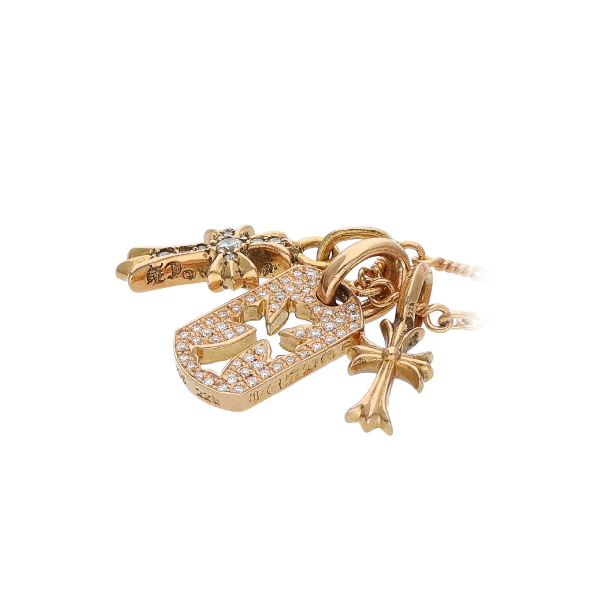 Chris Cross Diamond Twist Gold Chain