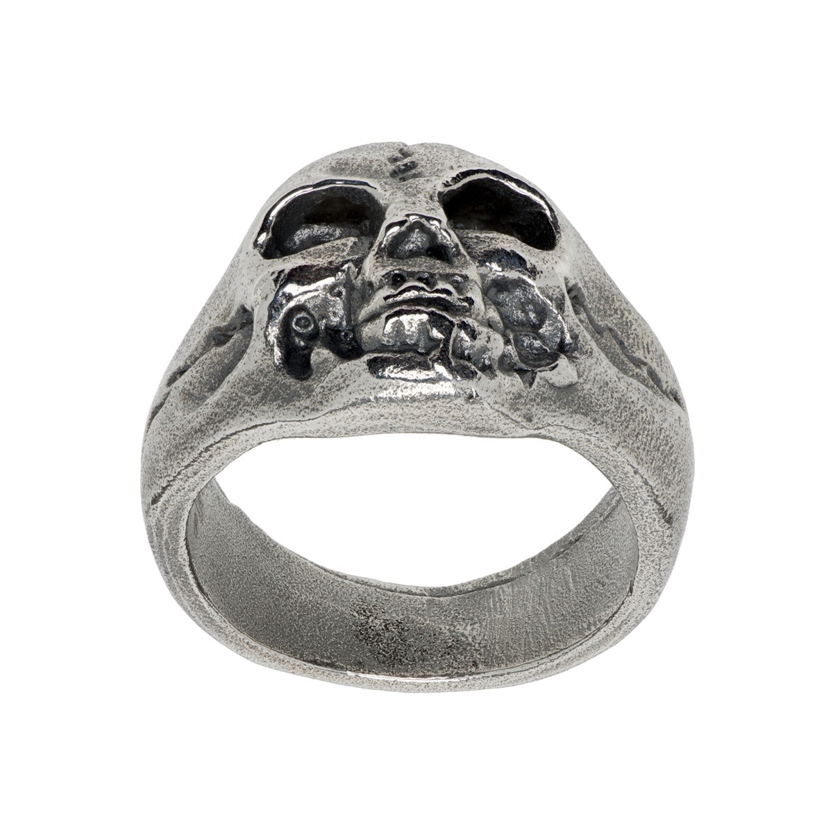 Distressed Skull Relief Ring
